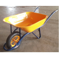 Carrito Wb6400 de la rueda de la carretilla del jardín de la bandeja del metal amarillo